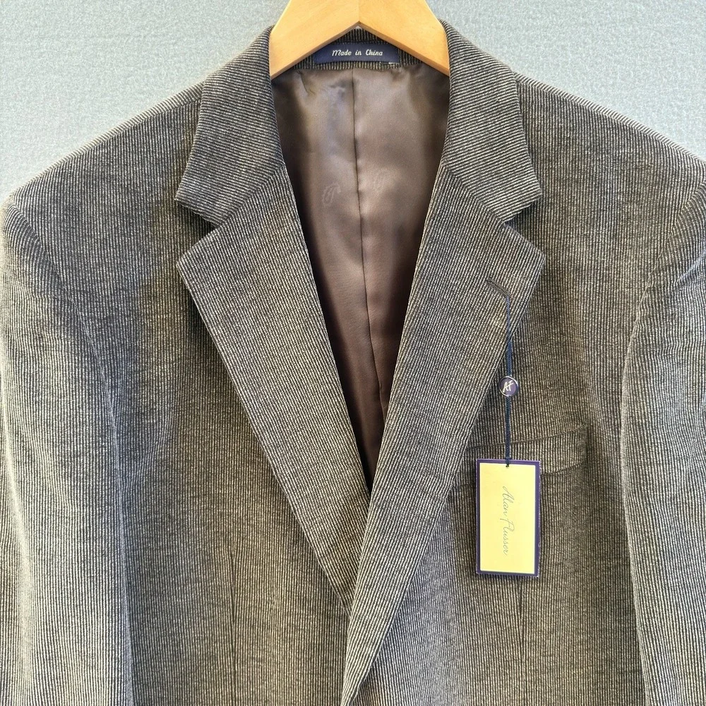 NWT Alan Flusser Men's 46L Brown Corduroy 100% Cotton Blazer Sport Coat Jacket